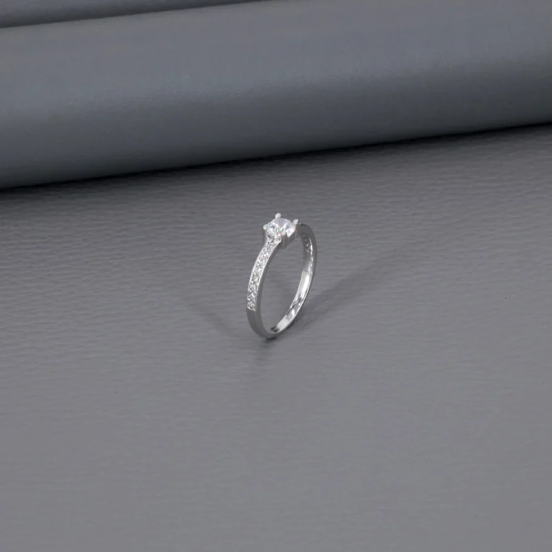 Solitaire Rhodium Ladies Ring