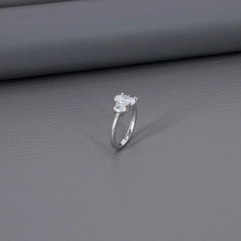 Solitaire Rhodium Ladies Ring