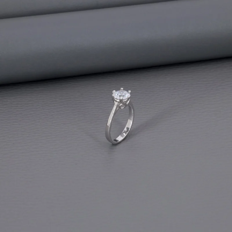Solitaire Rhodium Ladies Ring