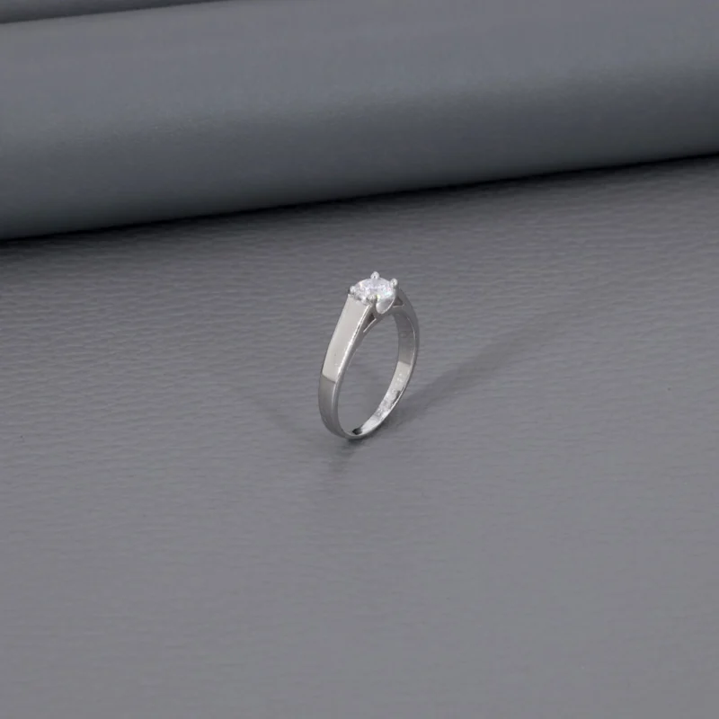 Solitaire Rhodium Ladies Ring