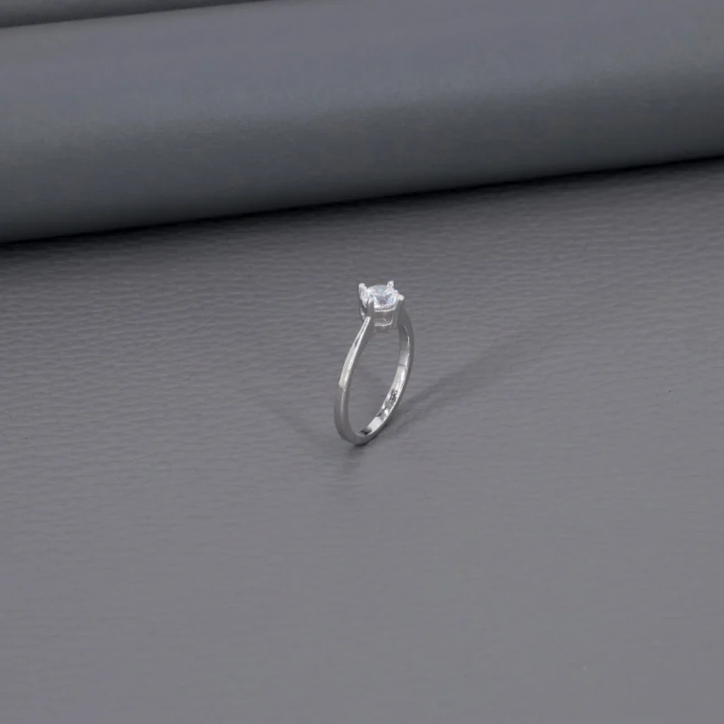 Solitaire Rhodium Ladies Ring
