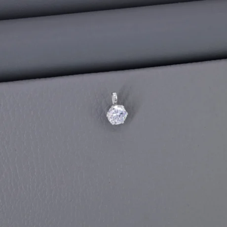 Solitaire Rhodium Pendant