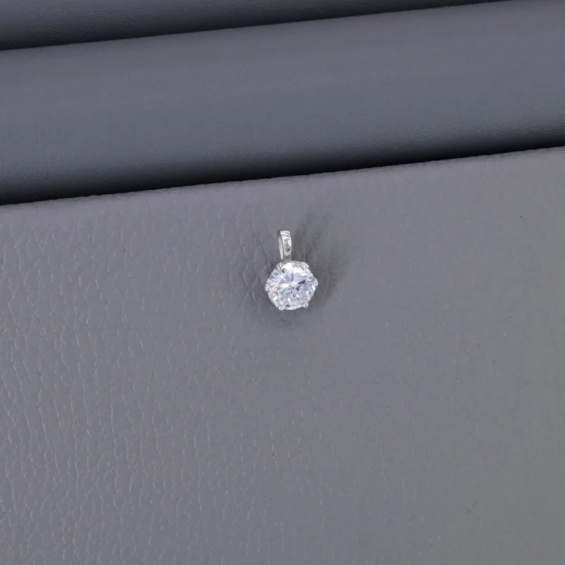 Solitaire Rhodium Pendant