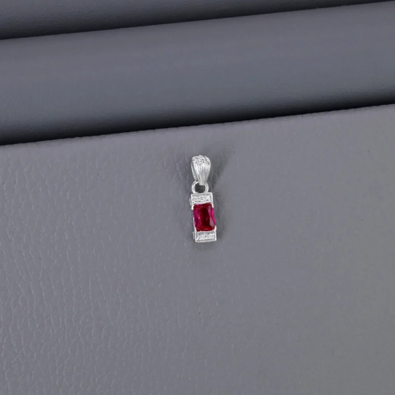 Solitaire Rhodium Pendant