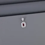 Solitaire Rhodium Pendant
