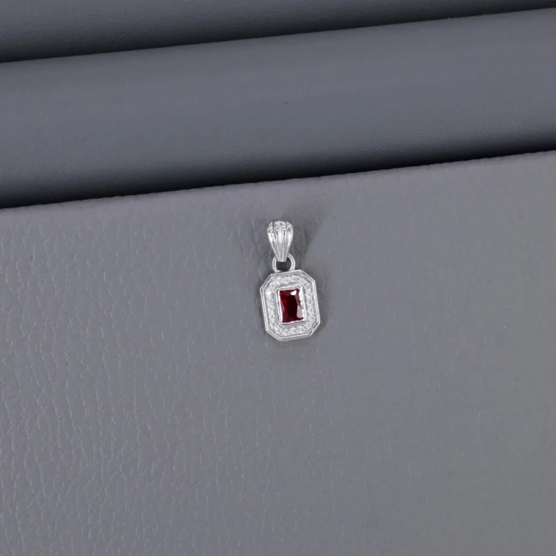 Solitaire Rhodium Pendant
